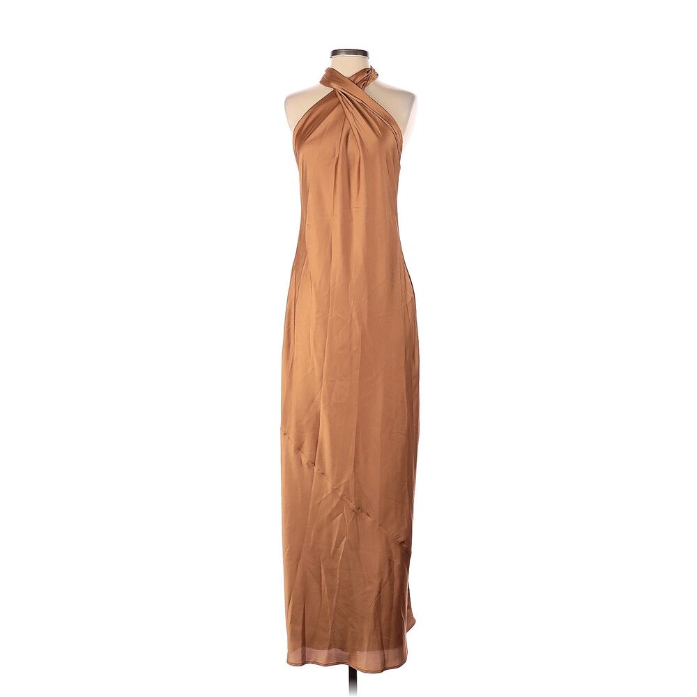 Show Me Your Mumu Jasmine Halter Maxi Dress in Copper Luxe Satin L NWT - Picture 5 of 10
